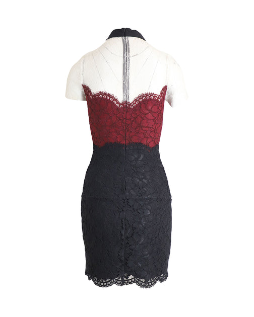 Sandro Paris Sandro Color-Block Lace Dress in Multicolor Polyester