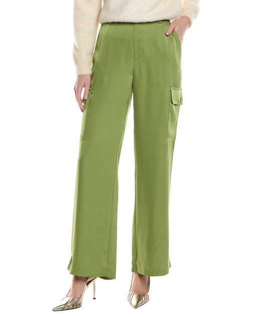 Gracia Satin Wide Leg Pant Blue Small 2