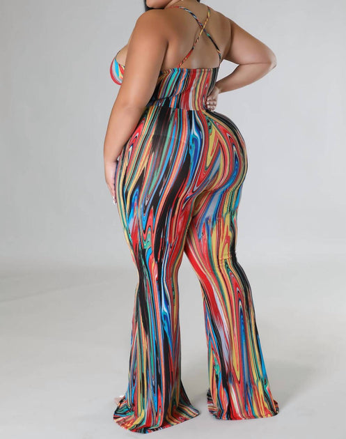 Good Time USA Plus Weekend Jumpsuit Multi 2X 3