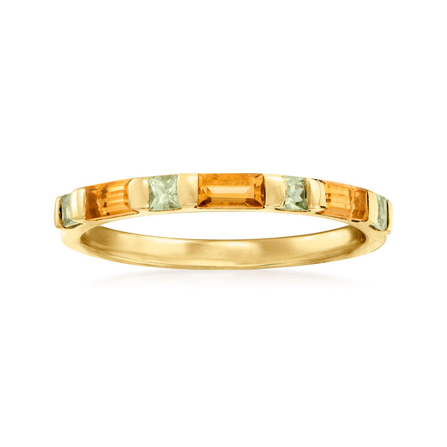 Ross-Simons Citrine and Peridot Ring Yellow Gold US 7 2