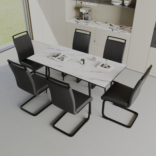 Streamdale Expandable Dining Set Brown 3