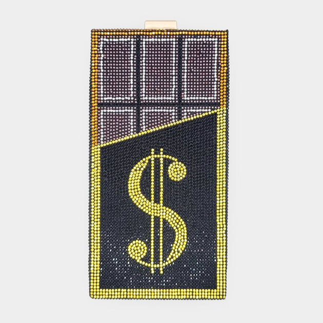 FASHNZFAB Dollar Sign Vertical Clutch Bag Multi One Size 5