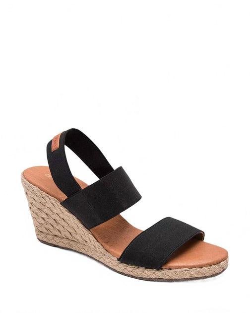 Andre Assous Allison Wedge Sandals Black US 7 2
