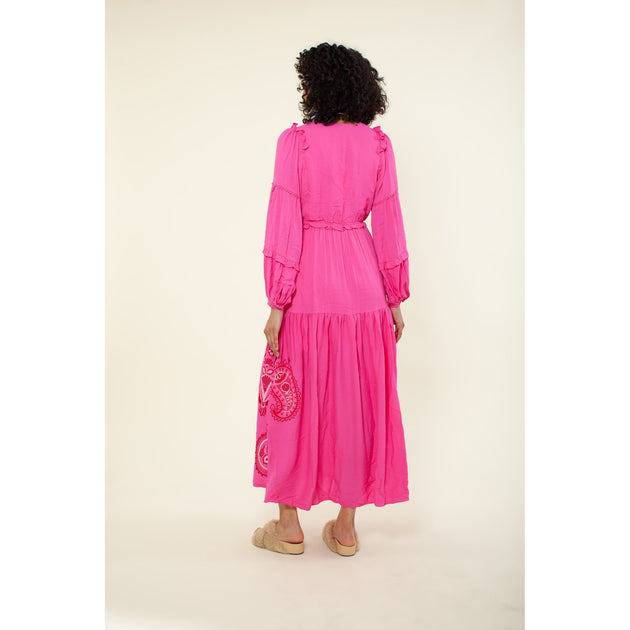 HALE BOB Josephine Maxi Dress Gold Small 3