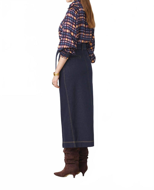 Suncoo Denim Midi Skirt Blue Medium 3