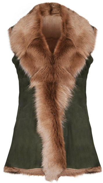 Infinity Toscana Sheepskin Gilet Beige Large 2