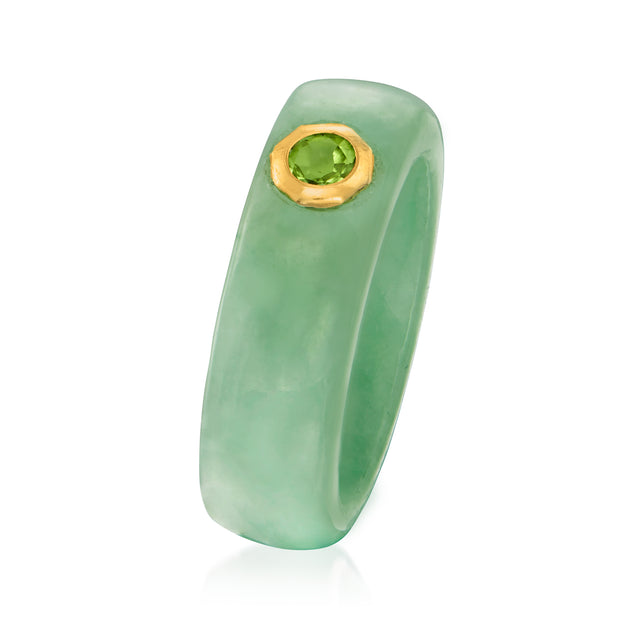 Ross-Simons Jade Peridot Ring 14kt Yellow Gold Green US 8 4