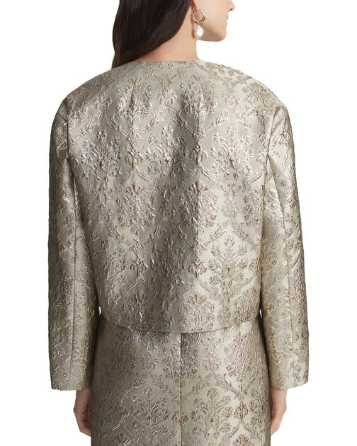 Lafayette 148 New York Collarless Drop Shoulder Jacket Silber XXS 3