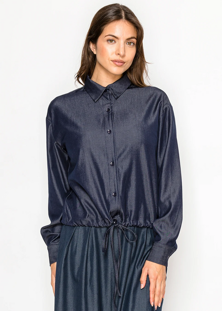 Yal New York Classic Denim Button-Down Blouse Multi XL 2