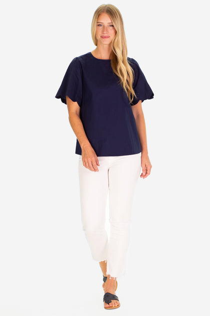 Duffield Lane Feye Blouse Blue XS 4