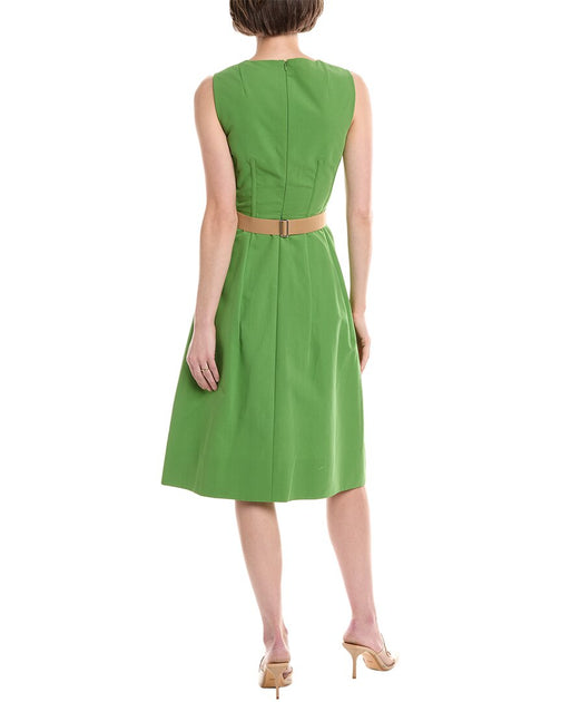 Akris Belted A-Line Dress Green US 14 3