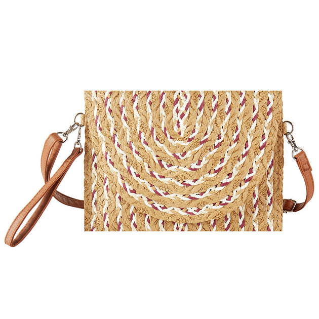 FASHNZFAB Straw Clutch Bag Gold One Size 6