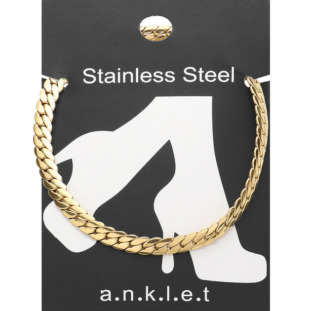 FASHNZFAB Wheat Chain Anklet Black 5
