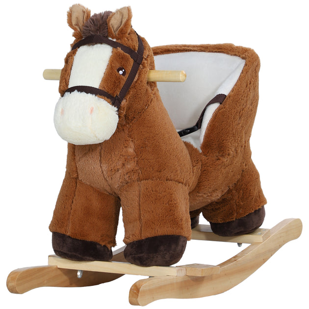 BreeBe Plush Rocking Horse Brown 2