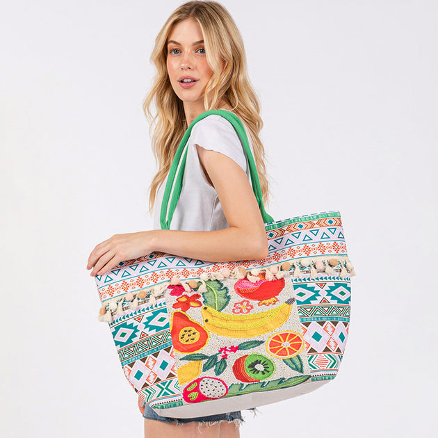 FASHNZFAB Fruit Boho Print Tote Bag Multi One Size 3