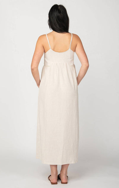 Dex Linen Blend Midi Dress Beige XSmall 3