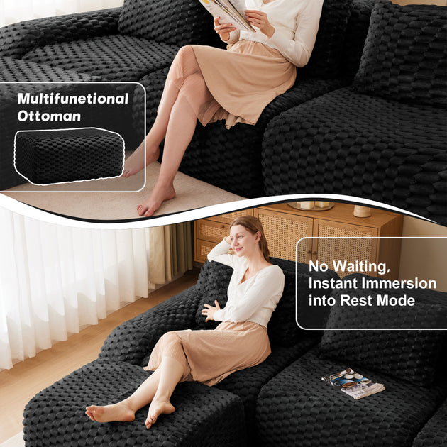Streamdale 82in L-Shaped Sectional Sofa Grey 4