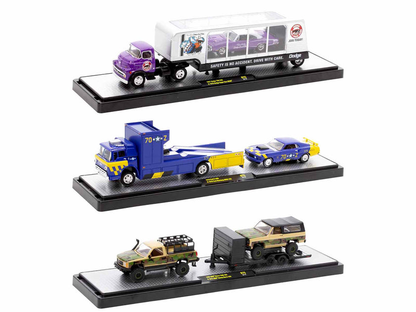 M2 Machines Auto Haulers Ensemble de 3 Camions Release 75 1/64 3