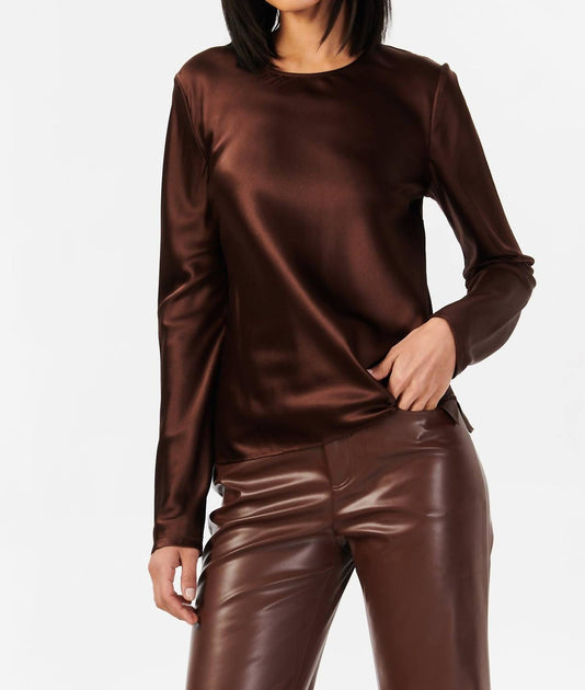 Cami NYC Shireen Crewneck Top Brown Small 2