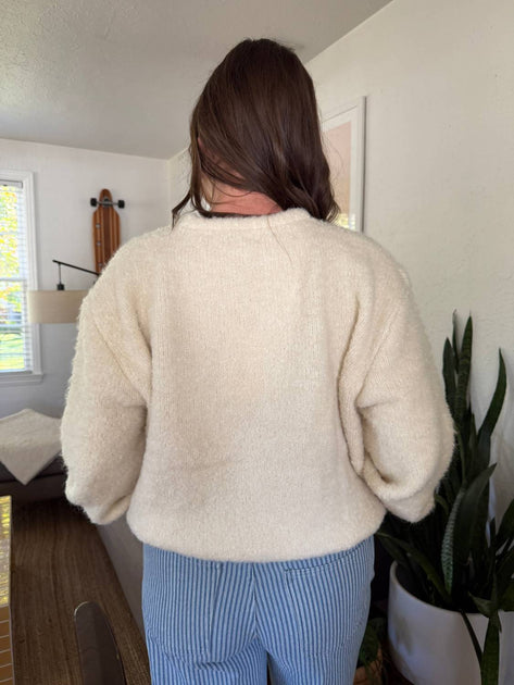 FRNCH Camelia Pullover Sweater White Medium 3