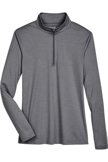 Team 365 Women's Zone Sonic Heather Performance Quarter-Zip Pullover Grey XXL 2