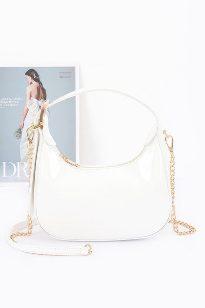 FASHNZFAB Enamel Hobo Bag Blue One Size 2