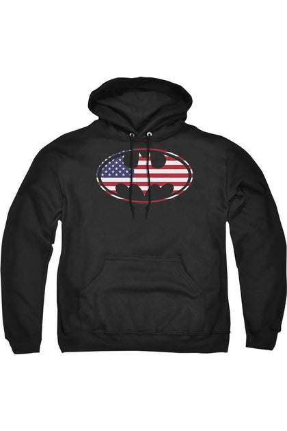Gildan Batman American Flag Oval Sweat à Capuche Noir Small 2