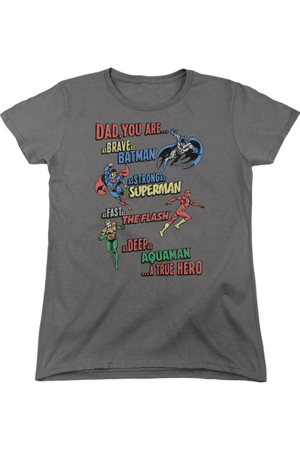 Gildan Justice League of America Dad Hero T-Shirt Grey Medium 2