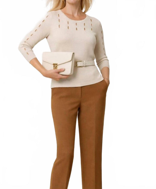 J'Envie Eli Caserta Cut-Out Top Beige Small 2