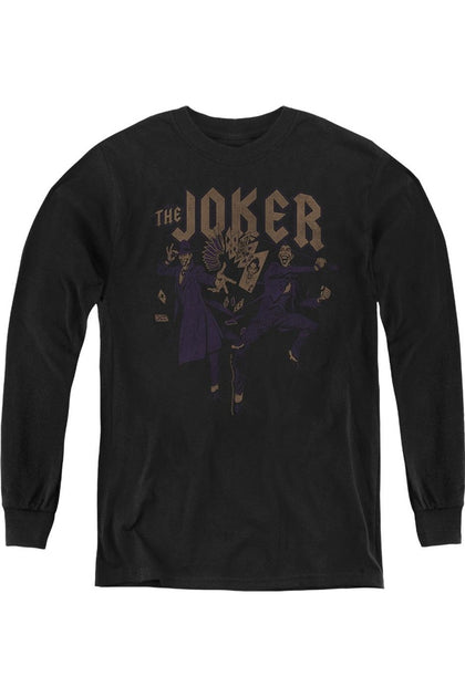 Gildan Batman Joker Duo Youth Long Sleeve Sweatshirt Black Medium 2