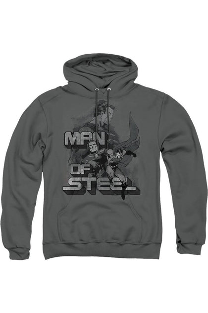 Gildan Superman Steel Poses Kapuzenpulli Grau XXL 2