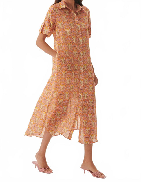 EXQUISE Kailani Midi Shirt Dress Multi US 6 3