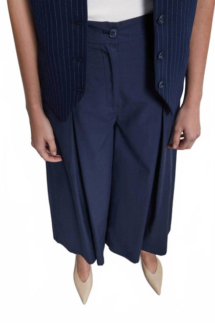 Ottod'ame Pleats Palazzo Trousers Blue 40 4