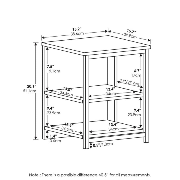Furinno Camnus End Table Solid White 4