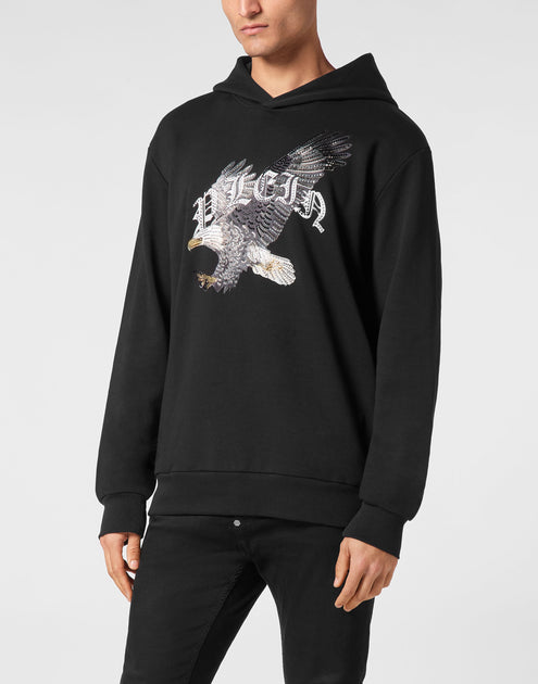 Philipp Plein Eagle Kapuzenpullover Schwarz Groß 4