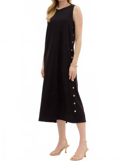 entro Solid Rib Textured Midi Dress Black Medium 3
