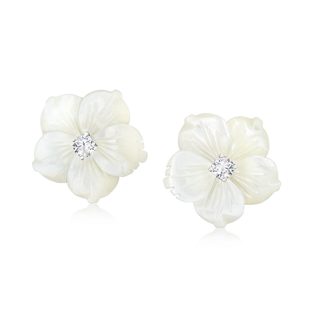 Ross-Simons Flower Earrings Silver 2