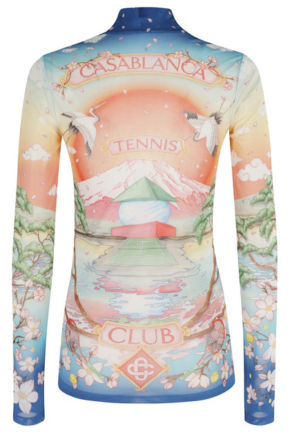 Casablanca High Neck Tulle Top Multicolor Medium 3