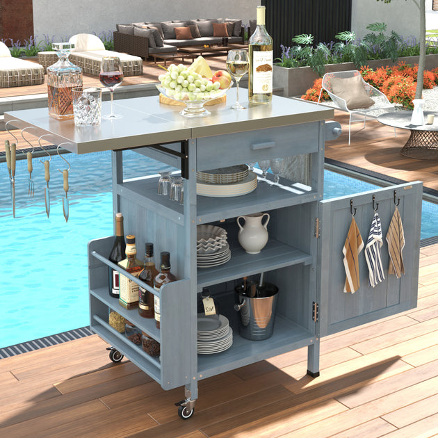 Streamdale Outdoor Grill Cart Silver 3