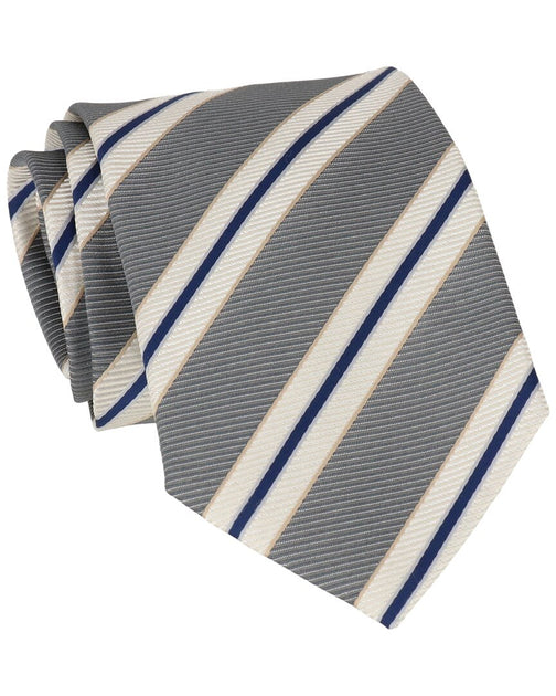 Scotch & Soda Wide Stripe Tie Silver/Navy One Size 2