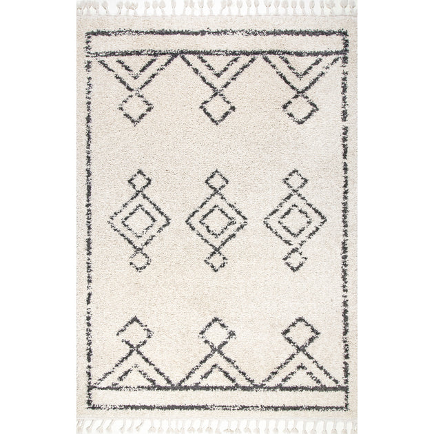 nuLOOM Mackie Moroccan Diamond Tassel Area Rug 3