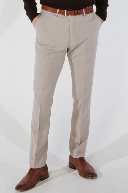 Paul Andrew Mayfair Plain Formal Trousers Beige 38 4
