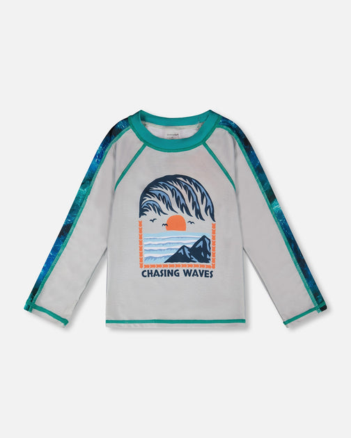 Deux par Deux Langarm Rashguard Grau US 10 2