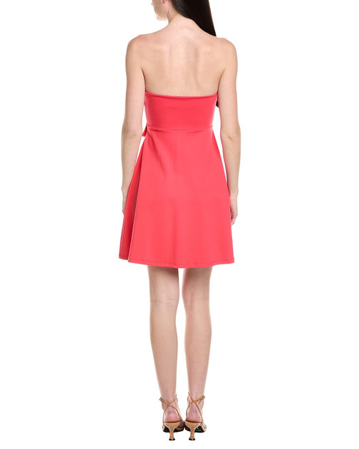 Susana Monaco Bow V-Wire Mini Dress Pink Small 3