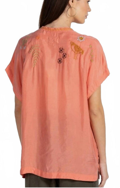 Johnny Was Perla Bluse Pink XXLarge 3