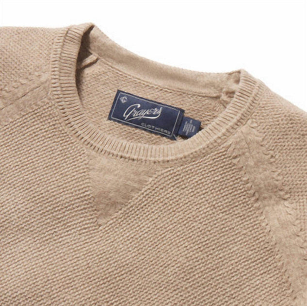 Grayers Ernest Cotton Cashmere Crew Sweater Brown XXL 4