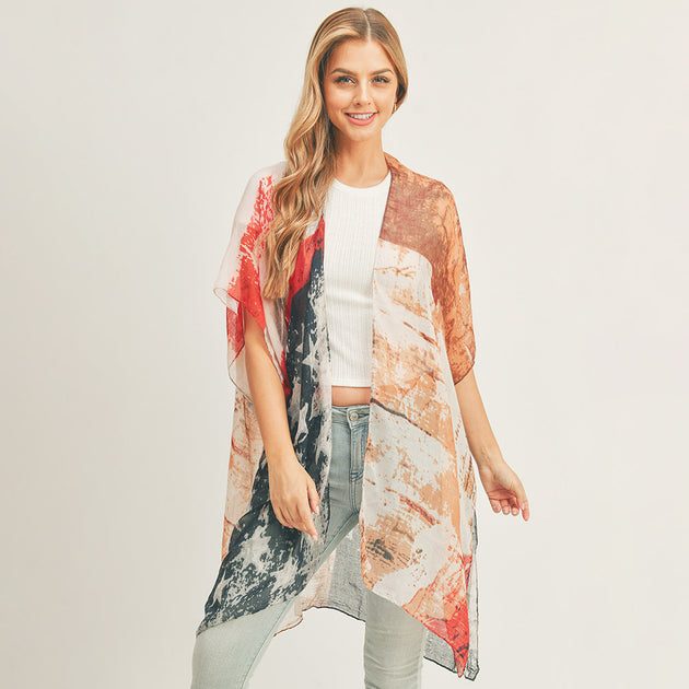 TRUEDAMES Kimono Poncho Multicolore Taille Unique 3