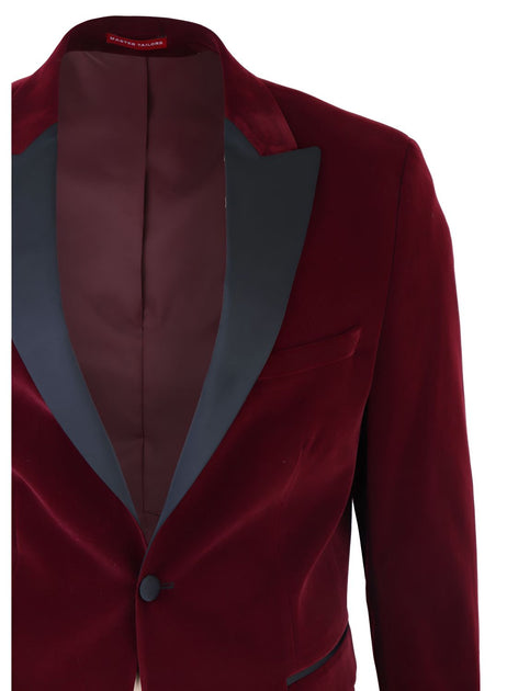 TruClothing Weinroter Samt Smoking Blazer 4