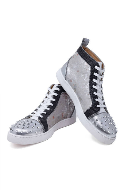 BARABAS Hollywood Boulevard High Top Sneakers Silver US 7 3