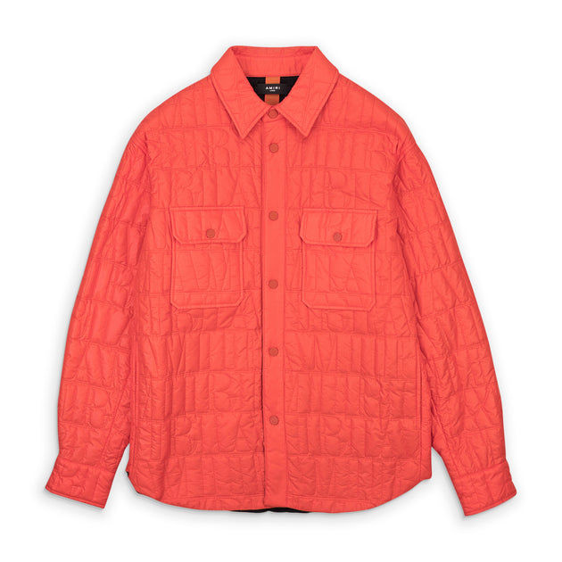 Amiri Quilted Logo Over Shirt Orange Pink Large 2
